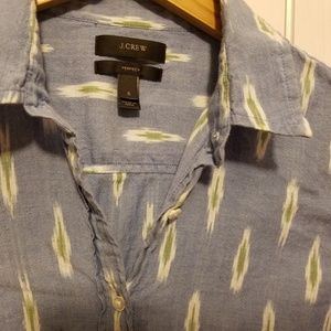 JCrew IKAT perfect fit buttondown size 6